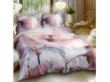 Pościel satynowa 160x200 +2/70x80 różowa nostalgia satynlove premium 12408